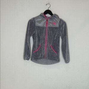 The North Face Gray Jacket with Pink Details Girls youth medium